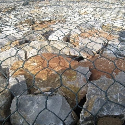 Galfan Coated Alloy Gabion Basket With 0.5mm PVC Coating Tensile Strength 350-550N/mm2