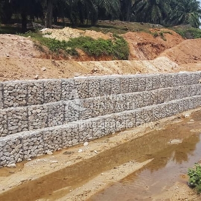 2.2mm - 4.0mm Wire Diameter Galfan Gabion With 65% - 80% Open Area