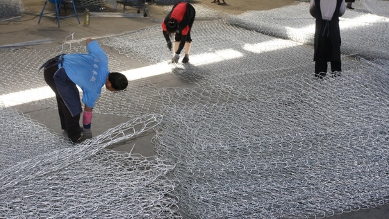 Customized Galfan Welded Gabion Basket 6*8CM Mesh Size Wear Resistance