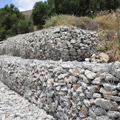 Galfan Coated Alloy PVC Coated Gabion Box 2*1*1M  Customized Size