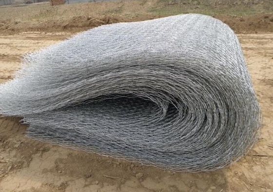 High Tensile Strength 3.4mm Galvanized Gabion Hexagonal Mesh For River Bank Protection