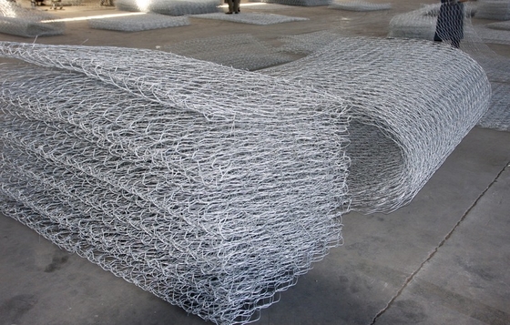 High Tensile Strength 3.4mm Galvanized Gabion Hexagonal Mesh For River Bank Protection