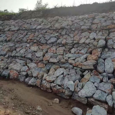 Galfan Galvanized Gabion With Tensile Strength 350-550N/mm2 Spot Welded By 3.0mm Alloy Wire