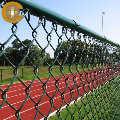 Green PVC Coated Chain Link Fence Anti Rust Welded Steel Iron Wire Mesh