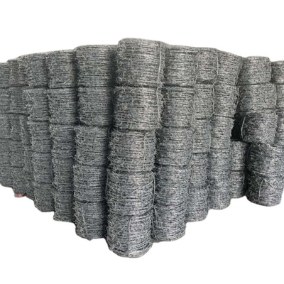 Galvanized Low Carbon Tensile Steel Barbed Wire For Perimeter Protection