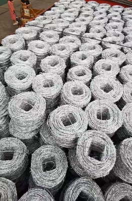 Galvanized Low Carbon Tensile Steel Barbed Wire For Perimeter Protection